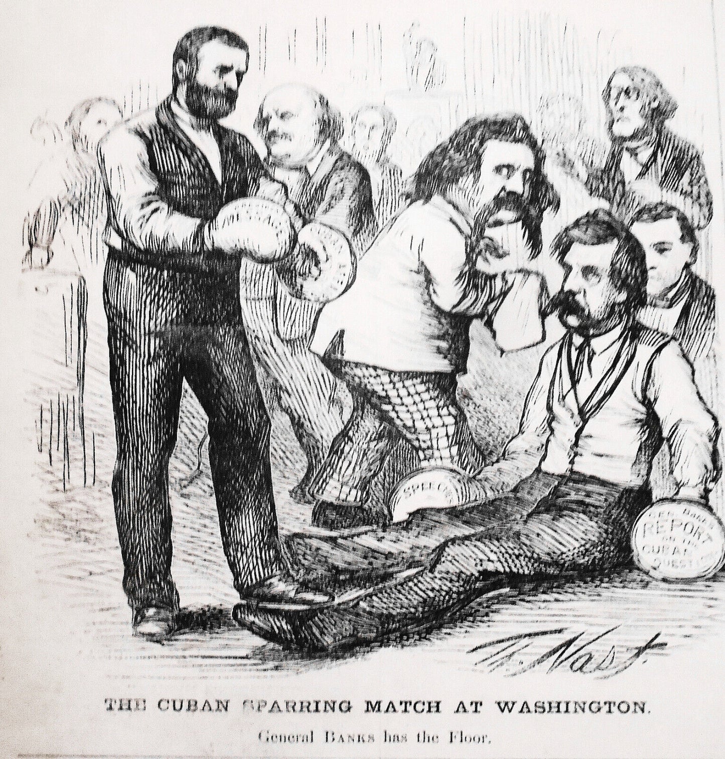 The Cuban Sparring Match, by Thomas Nast.  Harper's Weekly, June 2, 1870