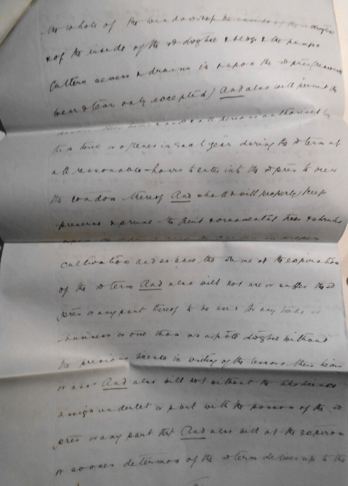 1889 Lease draft. Hereford, England. Clark and Martin to Mrs. Annie Ballard.