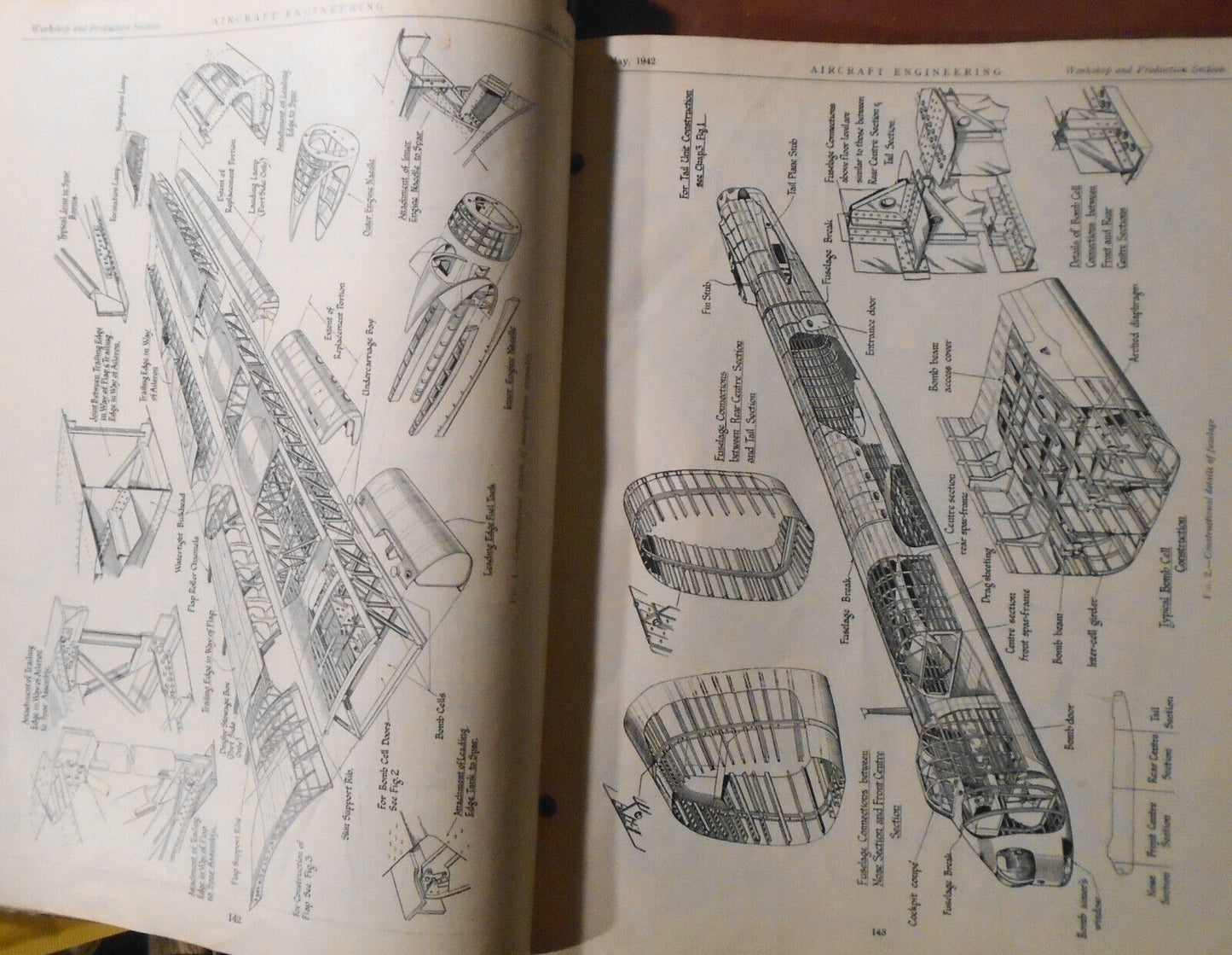 1942 Aircraft Engineering magazine - six issues - April to November