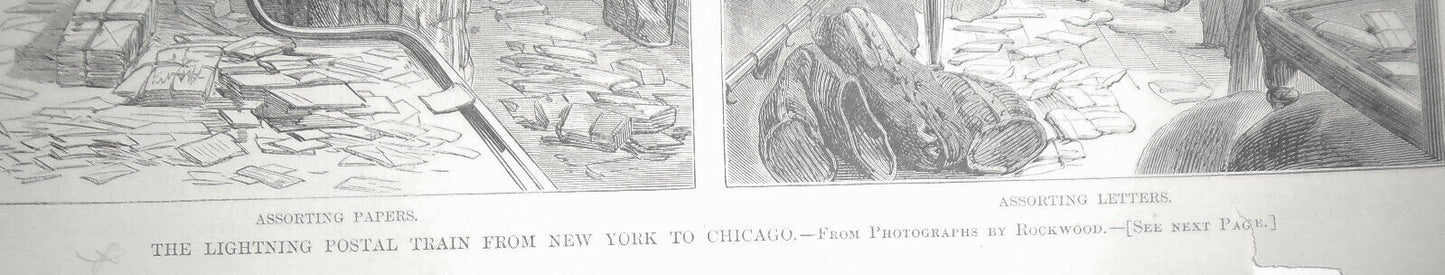 The Lightning Postal Train from New York to Chicago -Harper's Weekly Oct 9, 1875