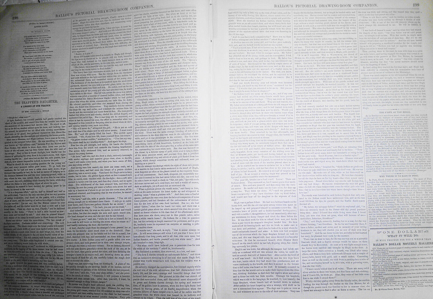 Ballou's Pictorial, March 28, 1857. Canso Light House; Lewiston, Maine scenes;