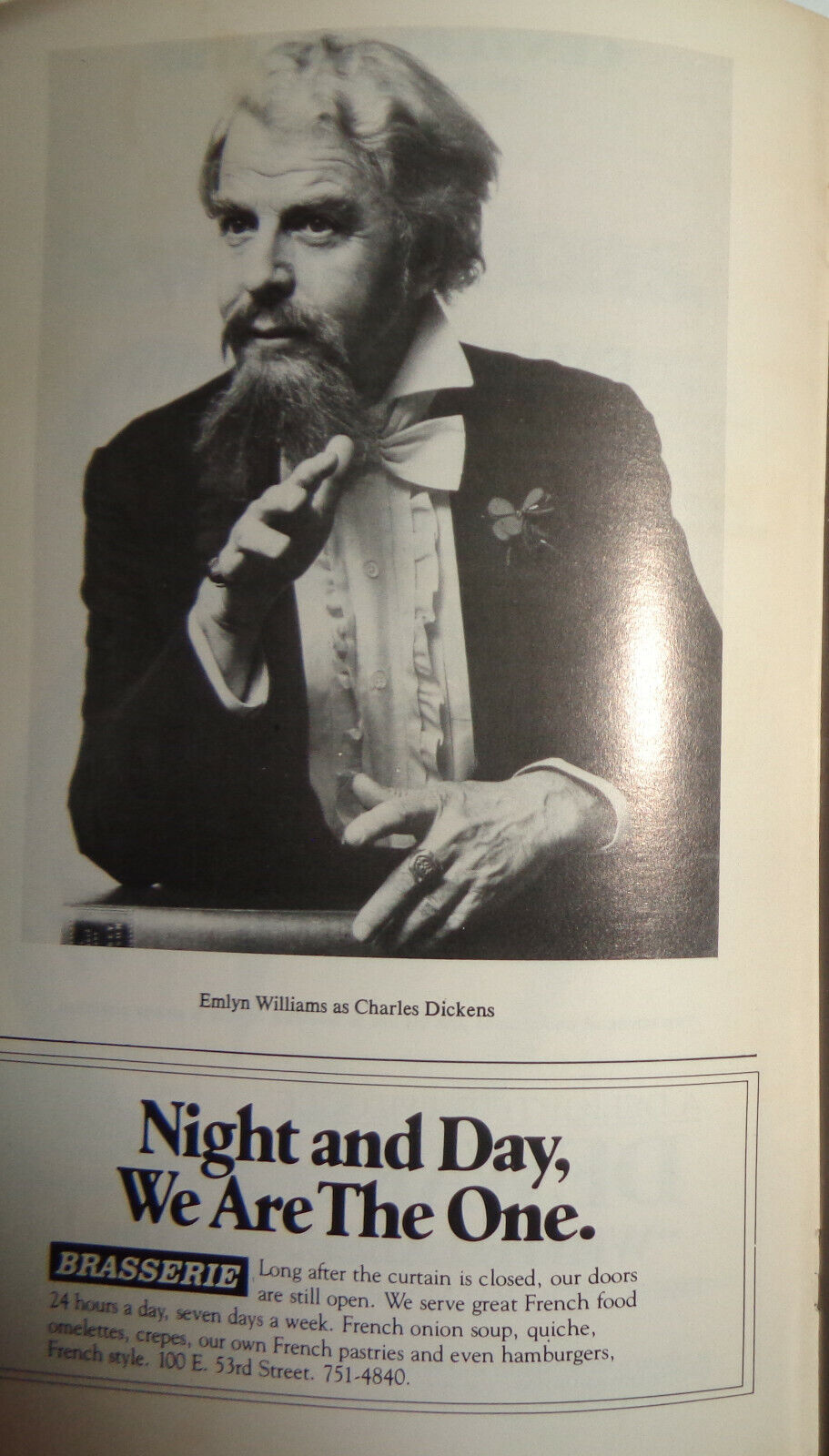 EMLYN WILLIAMS AS CHARLES DICKENS - SHOWBILL - JANUARY 1981