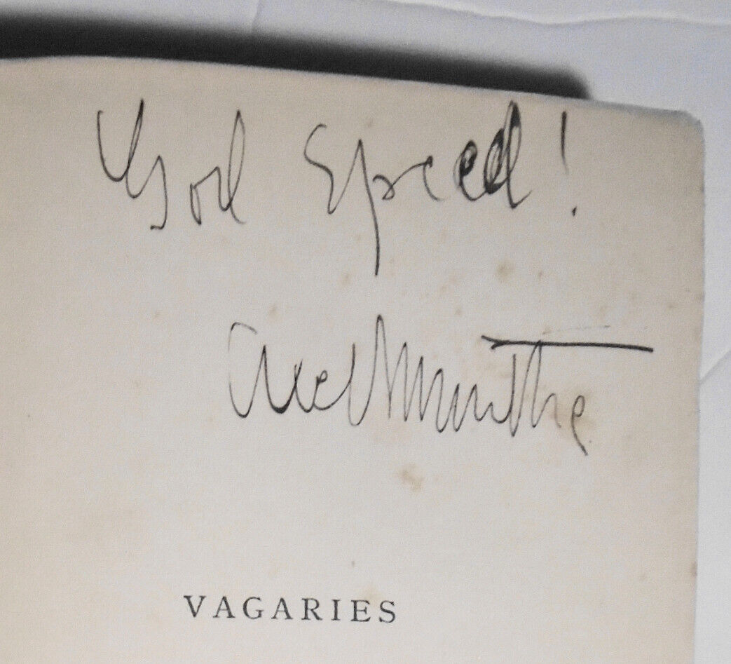 Vagaries, by Axel Munthe. SIGNED First edition, 1898.