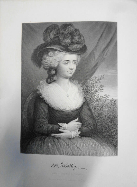 Frances D'Arblay - original portrait engraving - 1876 - Duyckinck Int'l Gallerie