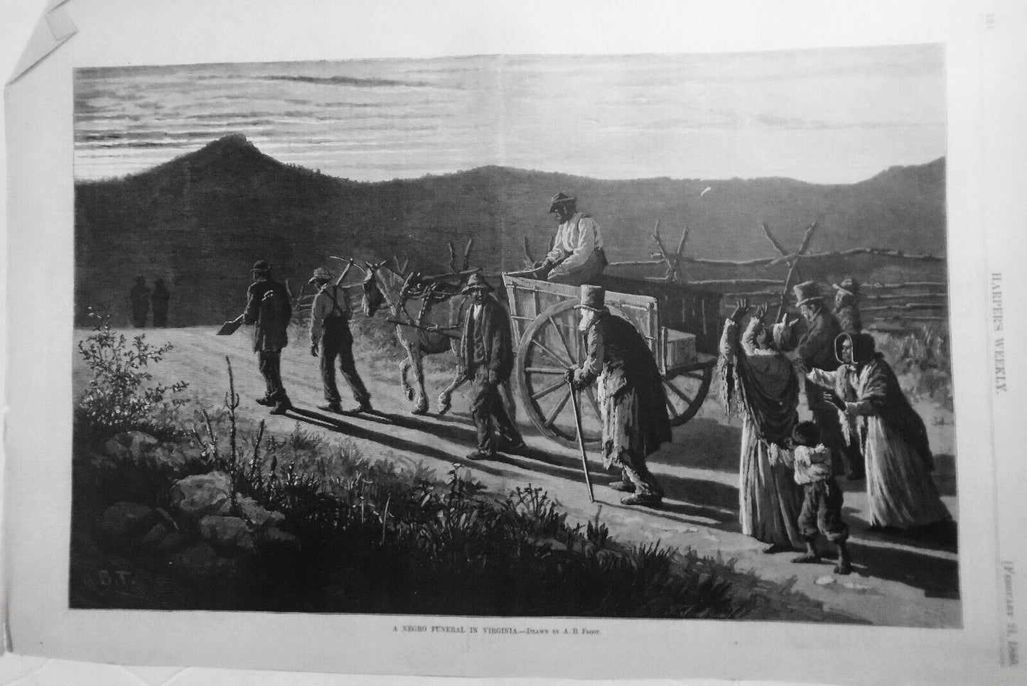 A Negro Funeral In Virginia, by A B Frost in  Harper’s Weekly February 21, 1880