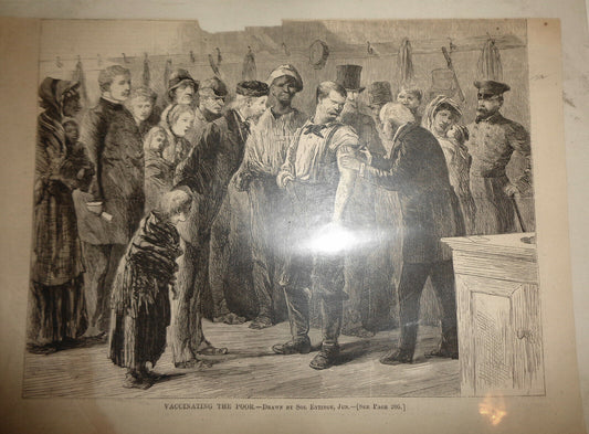 Vaccinating the Poor - Harper's Weekly March 16, 1873 - Original engraving