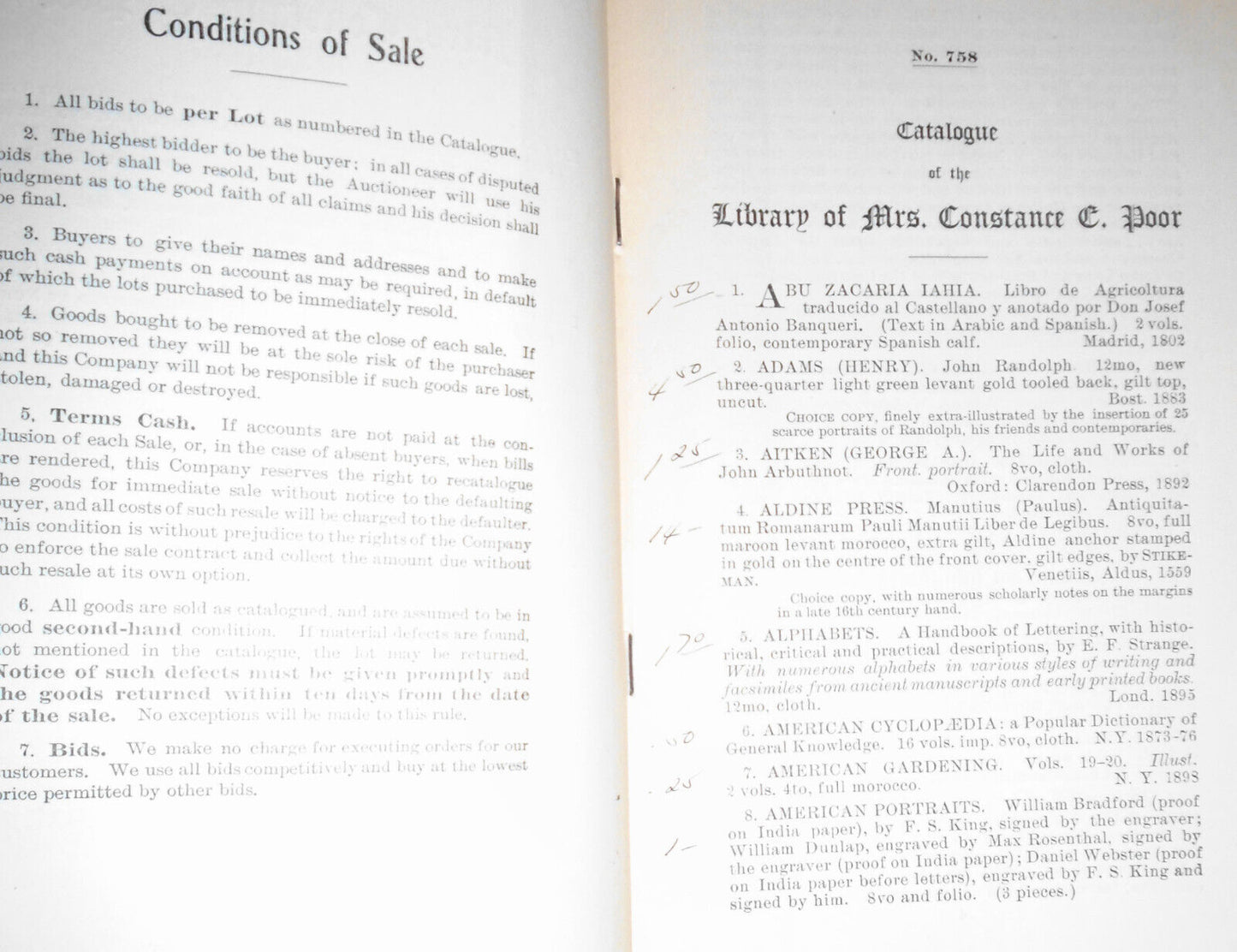 Catalogue of the library of Mrs. Constance E. Poor 1909 Anderson Auction Company