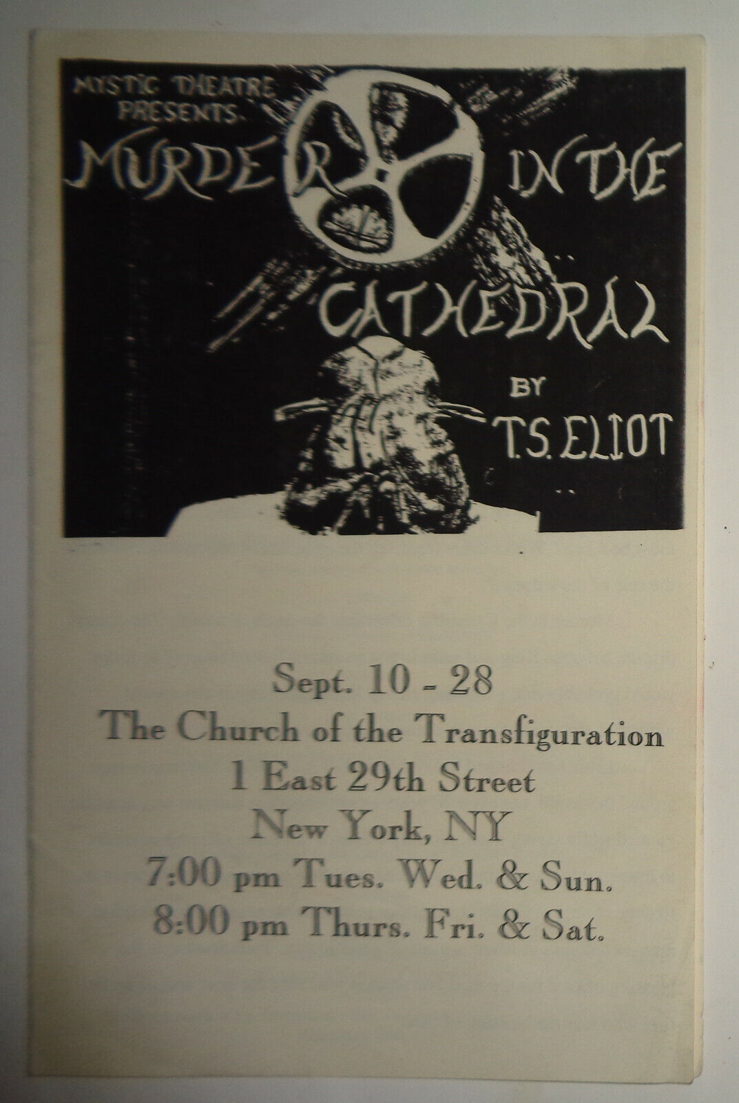 MURDER IN THE CATHEDRAL - Program - 1996 Church Of The Transfiguration, New York