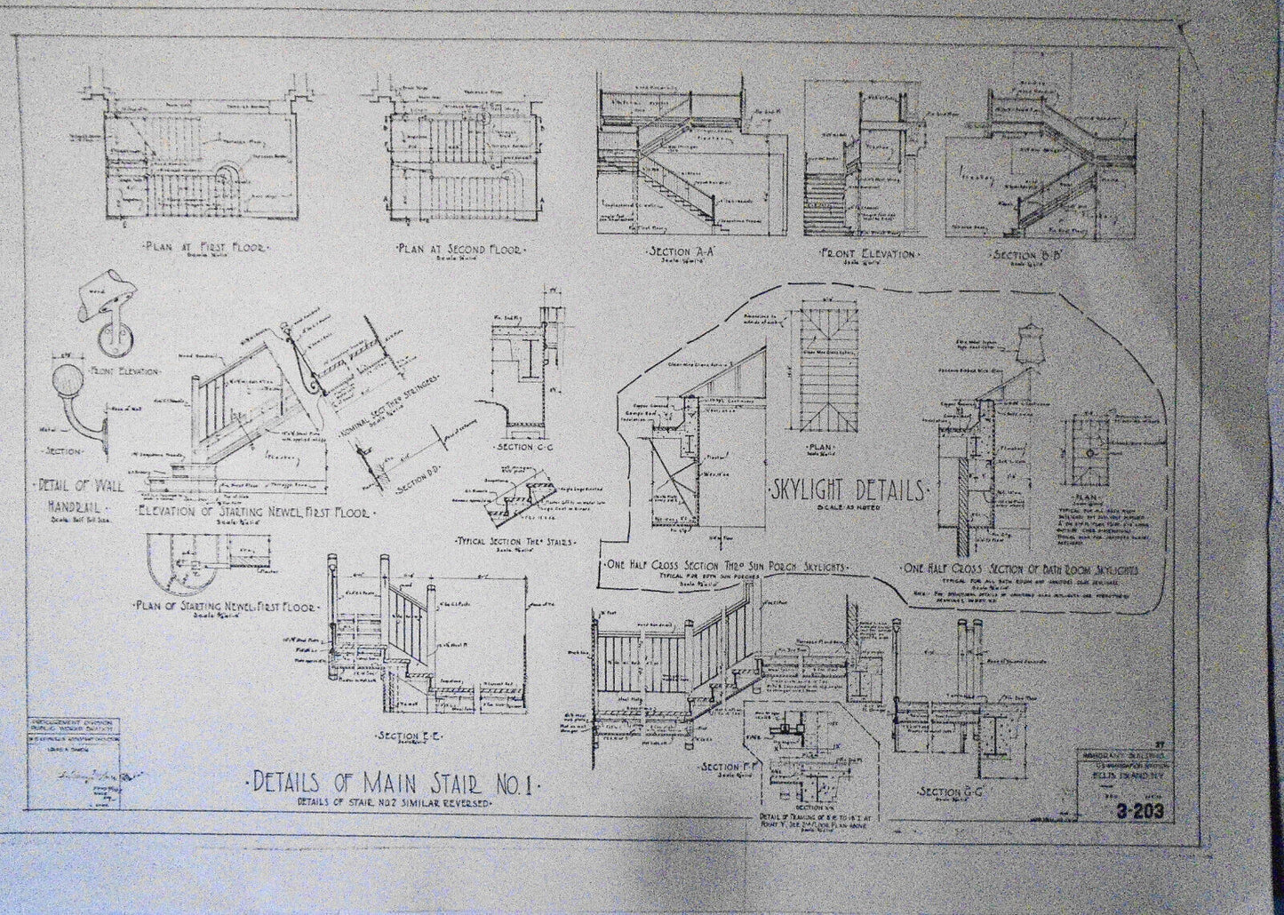 1934 Ellis Island Immigrant Building, Architectural Floor Plan - 21 x 15 inches