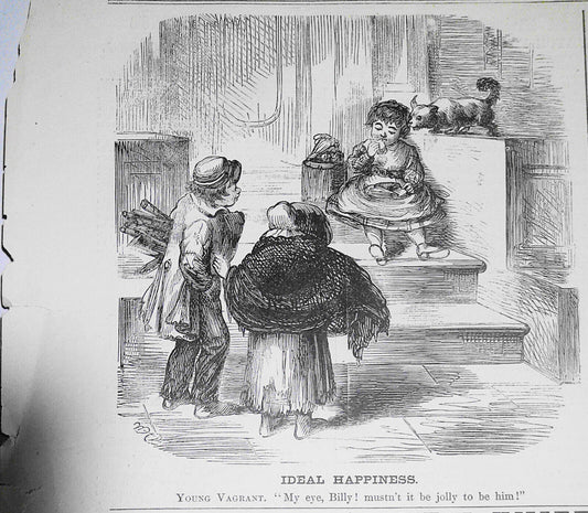"Ideal Happiness" - Harper's Weekly, April 18, 1868. Original cartoon.