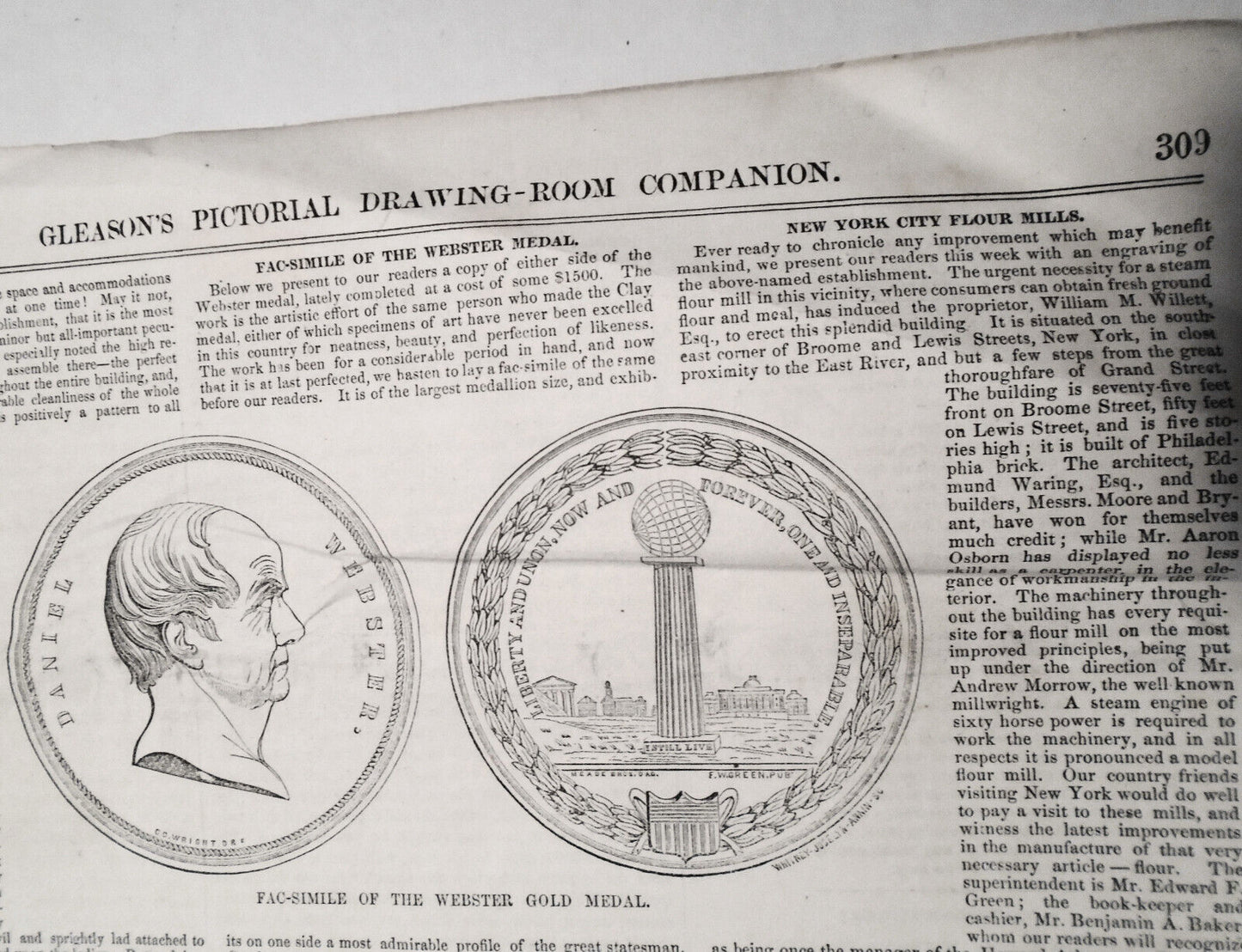 New York City Flour Mills - Gleason's Pictorial 1850s