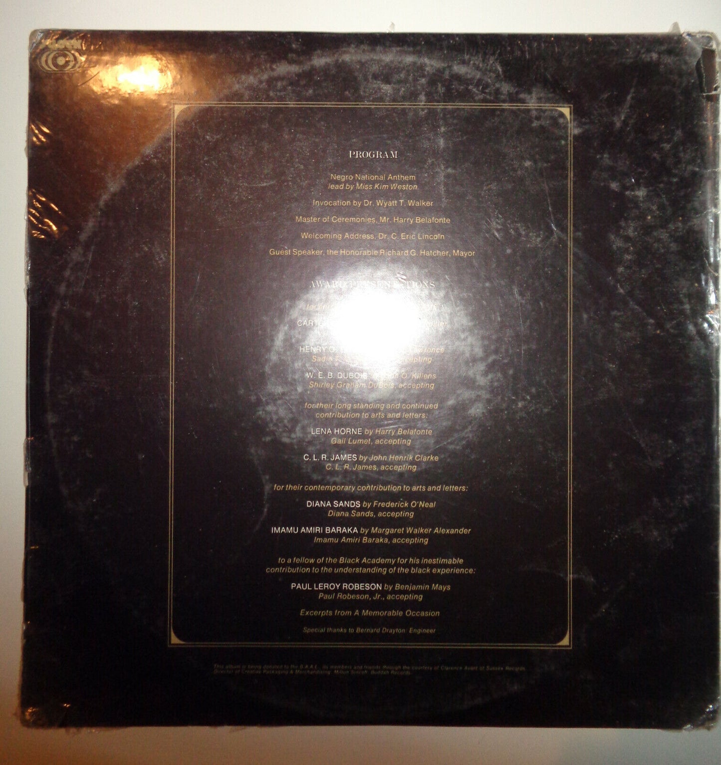 The Black Academy of Arts and Letters First Annual Awards Banquet 1970 LP SEALED