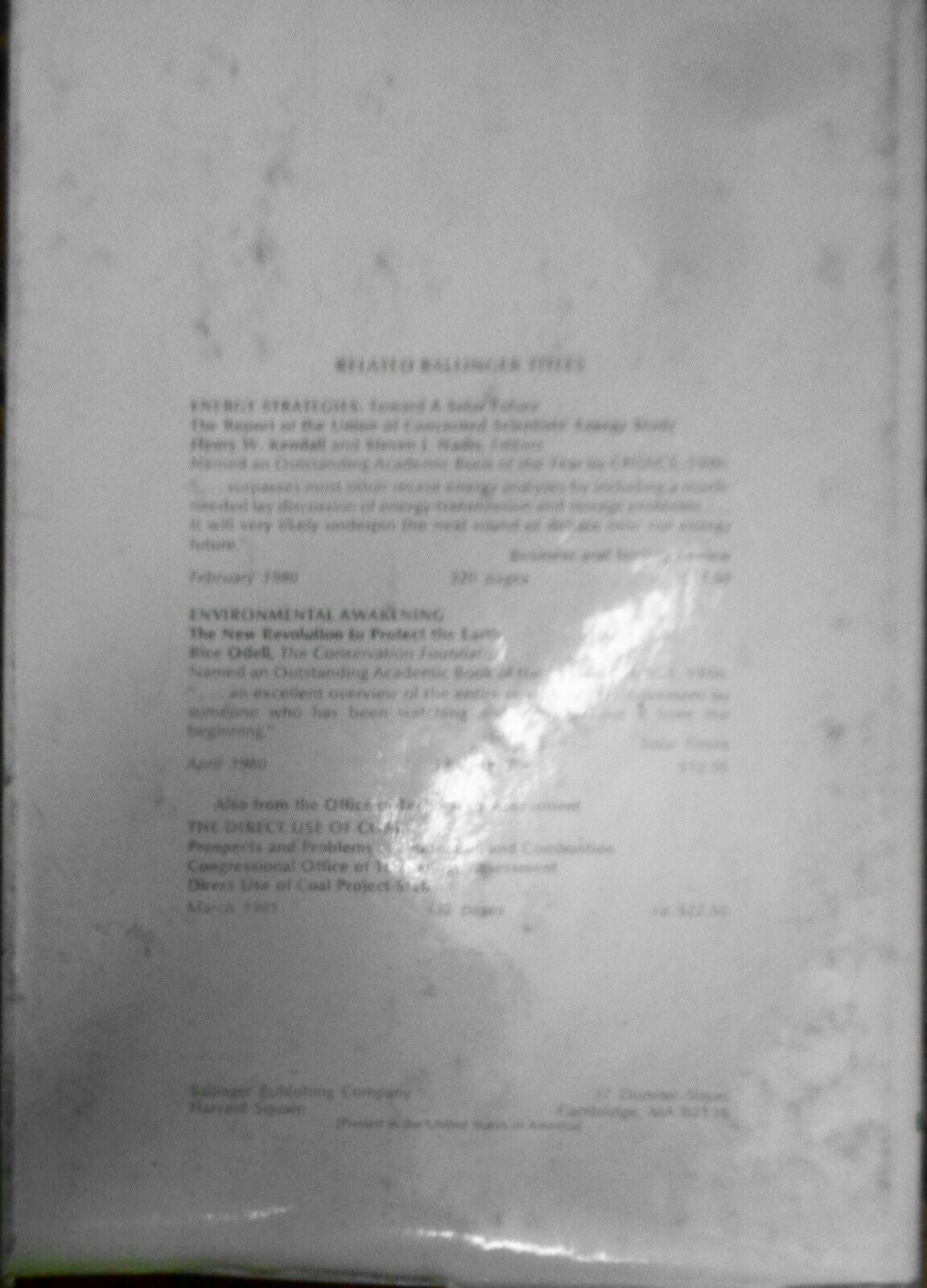 Energy from biological processes : technical and environmental analyses. HC 1981