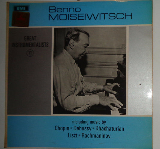 BENNO MOISEIWITSCH : GREAT INSTRUMENTALISTS 11 - LP. INCLUDING MUSIC BY CHOPIN