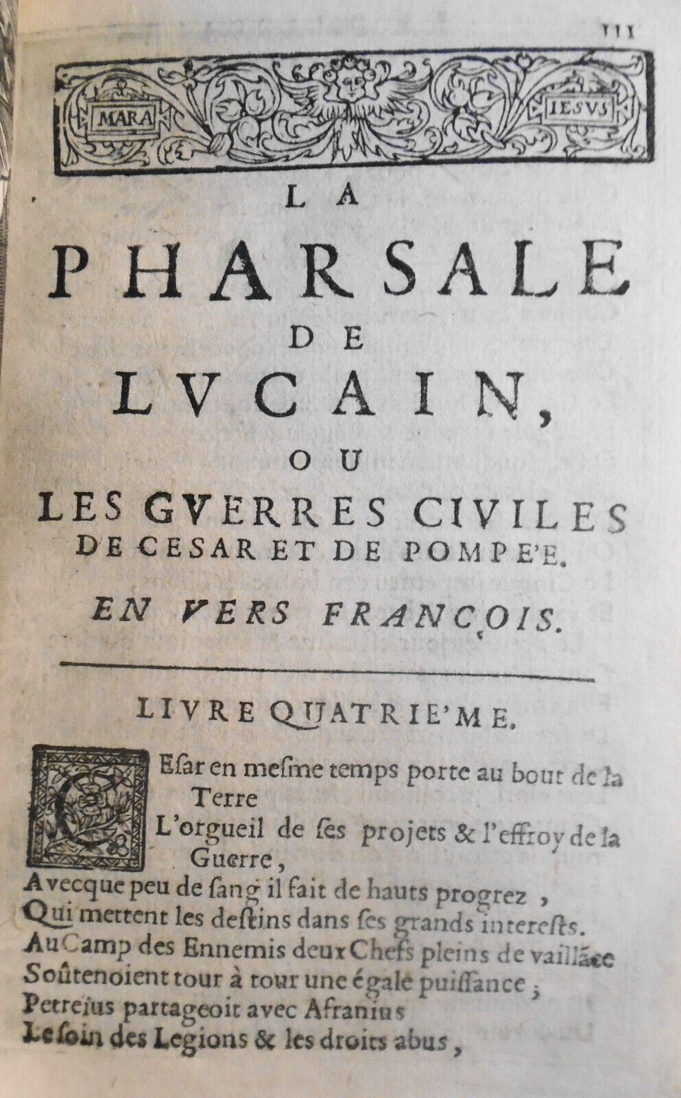 1670 La Pharsale de Lucain. By Marcus Annaeus Lucanus. [Binding; Illustrated]