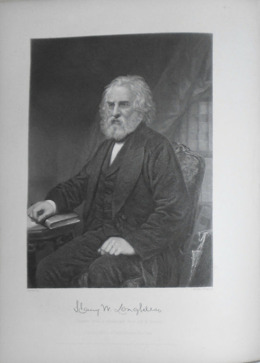 Henry W. Longfellow  -- 1873 engraving  - Duyckinck Portrait Gallery