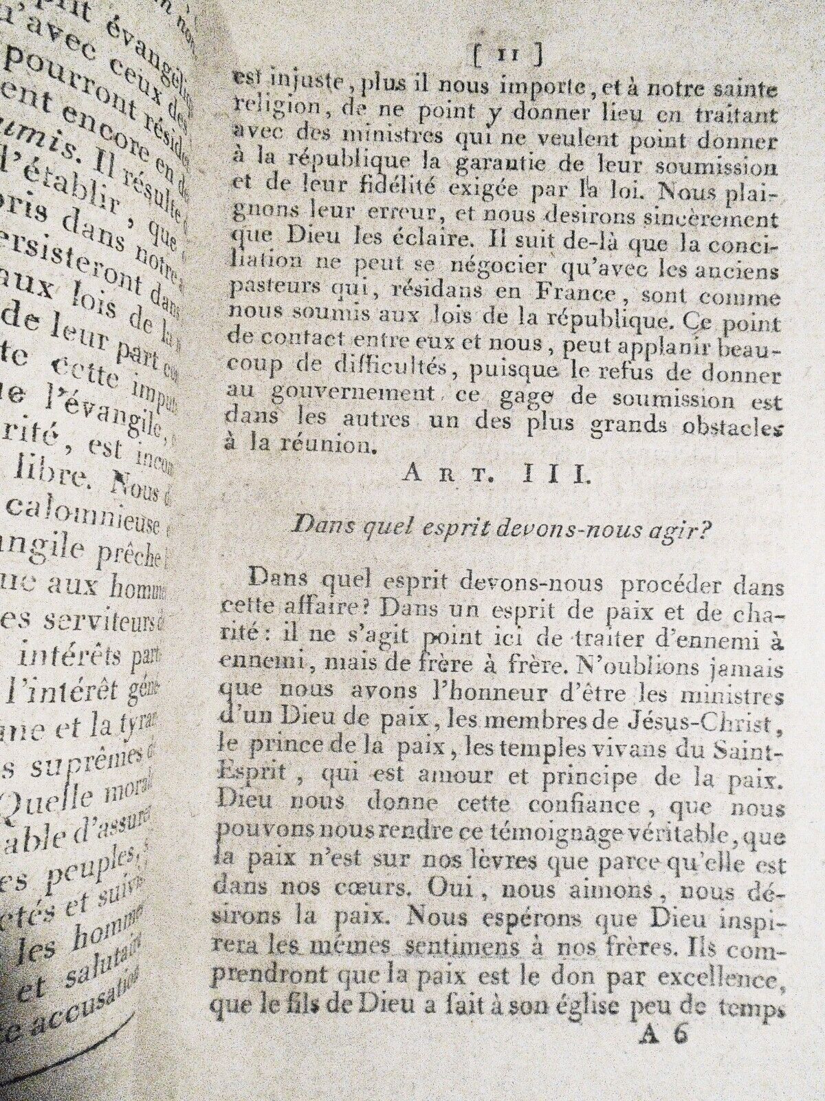 1797 Décret de pacification proclamé par le Concile national de France