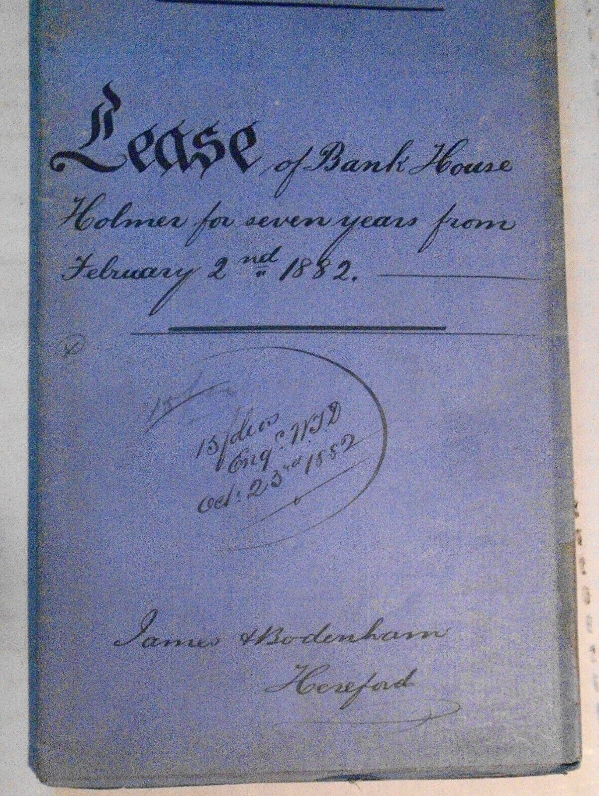 1882 Lease indenture. Hereford, England