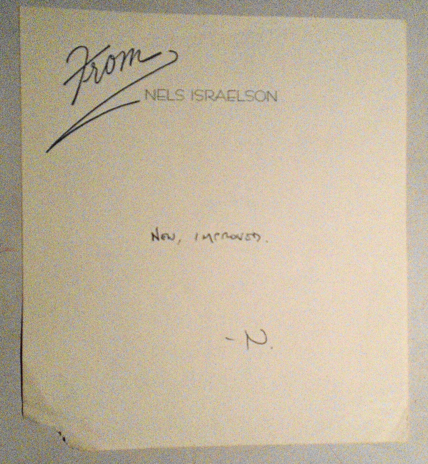 The Within, by Nels Israelson, 2001. Original Screenplay. Revised First Draft