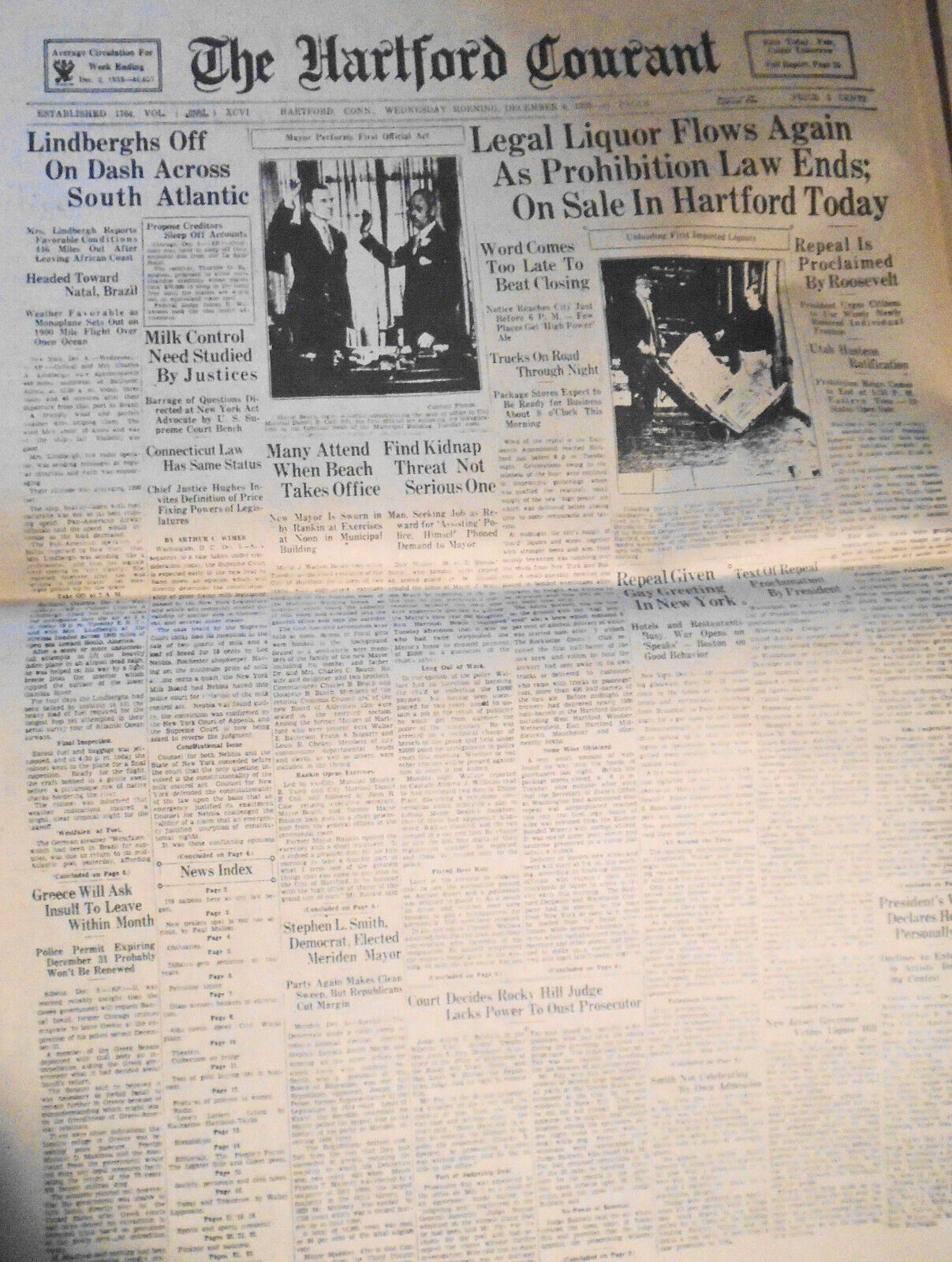 The Connecticut Courant -  historic issues 18th - 20th century reprints