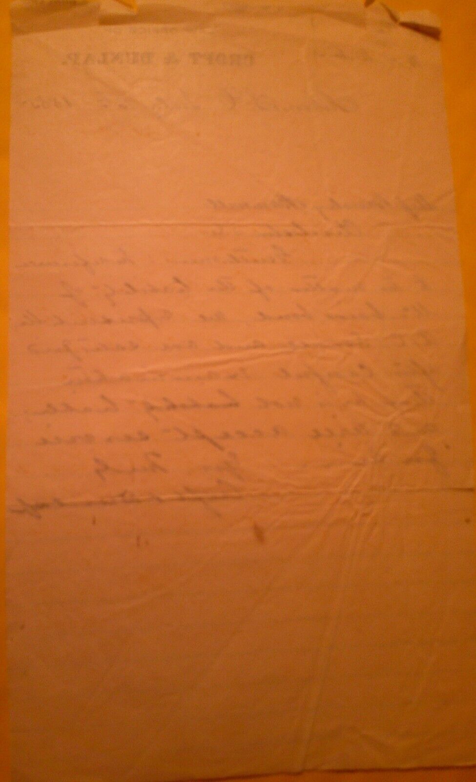 1885 Law Office of Croft & Dunlap, Aiken, South Carolina - Letter on Note paper