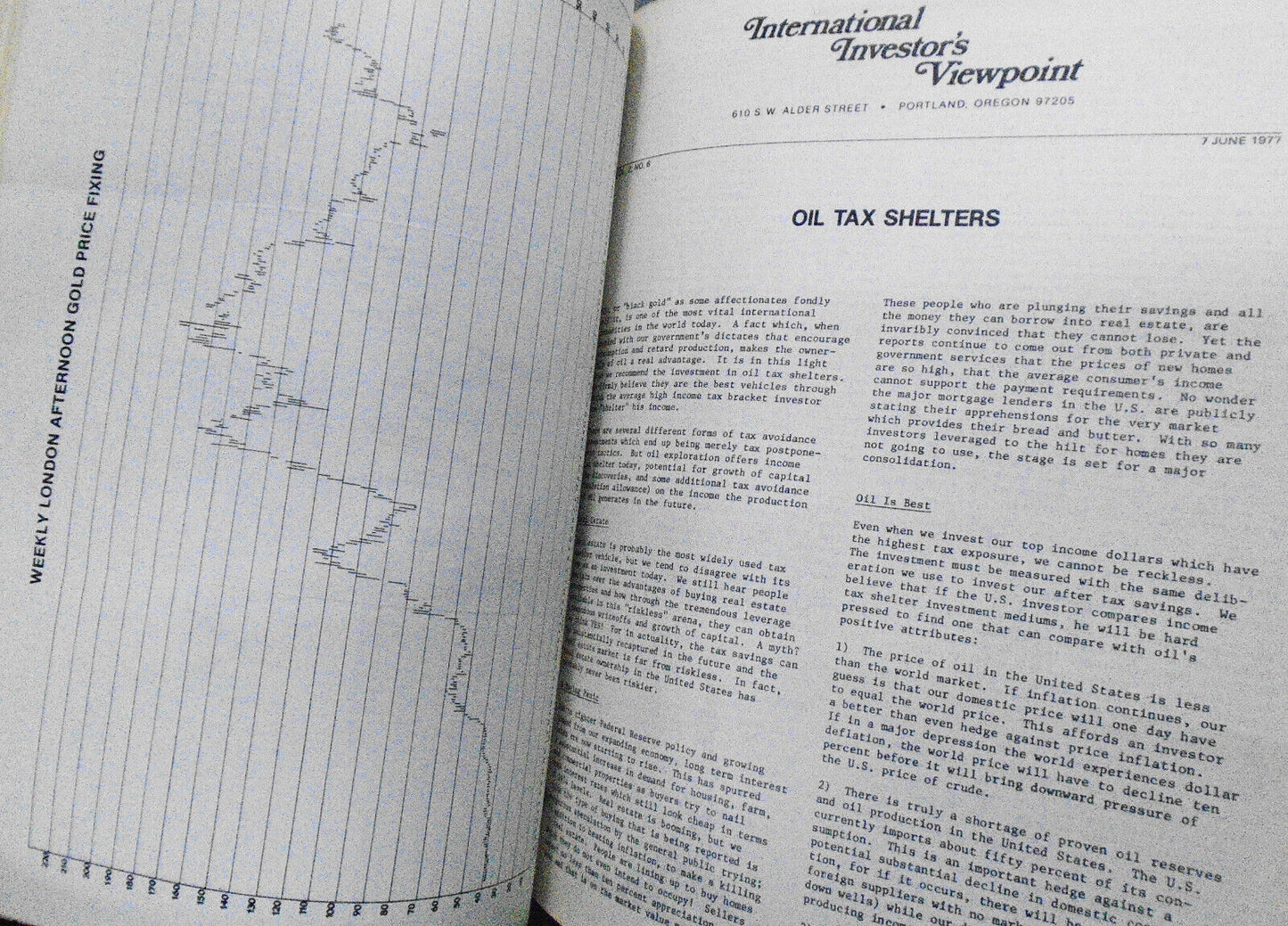International Investor's Viewpoint - 38 Issues 1976-8 - gold, oil, mining, bonds