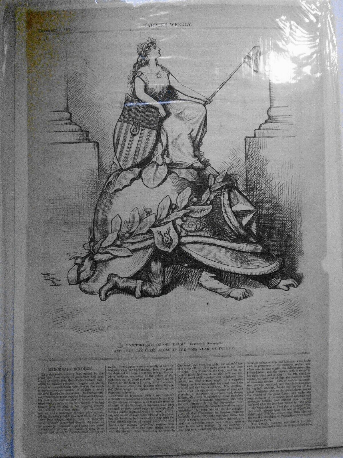 Victory sits On Our Helm!, by Thomas Nast. Harper's Weekly December 6, 1873