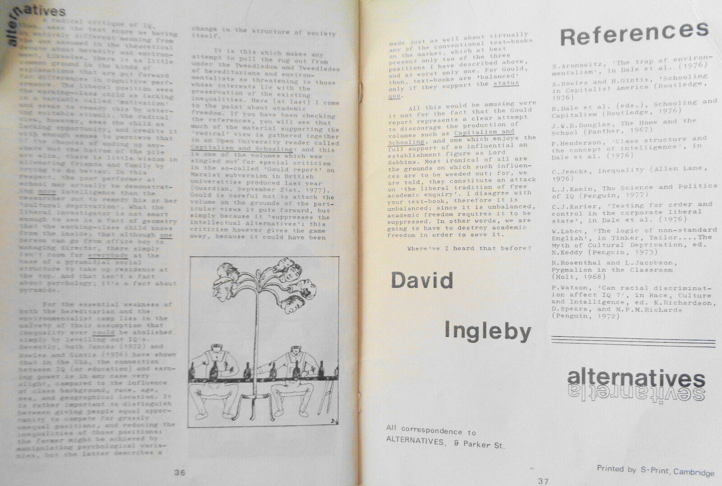 Alternatives - Premiere issue, 1976 - Cambridge University student publication