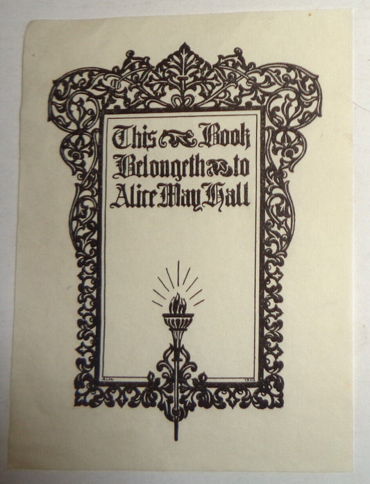Alice May Hall - Ex Libris Bookplate, 1903