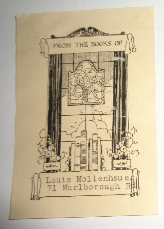 Louis Mollenhauer Ex Libris Bookplate - 1920's