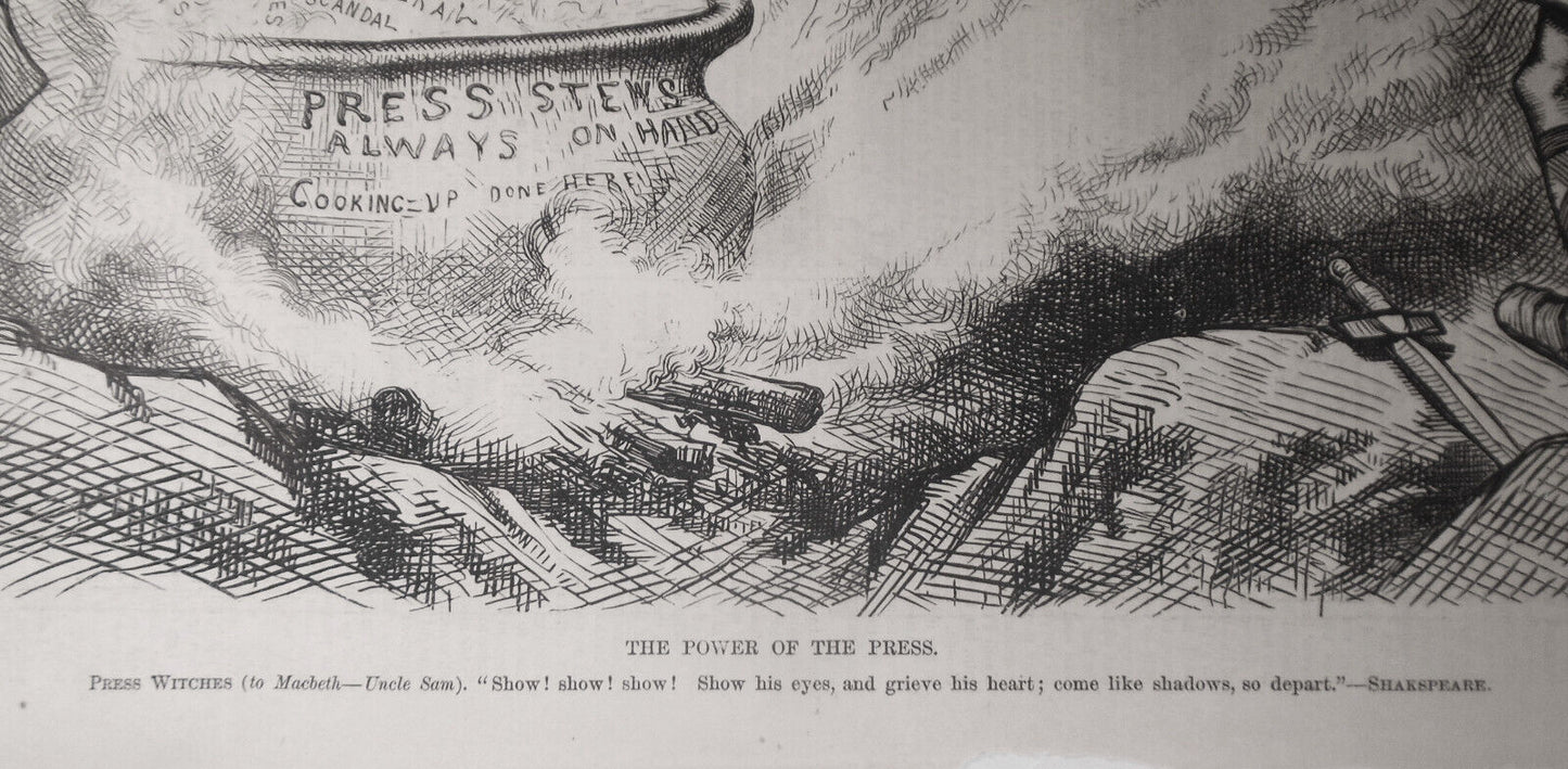 The Power of the Press, by Thomas Nast  - Harper's Weekly, 1874 Original cartoon