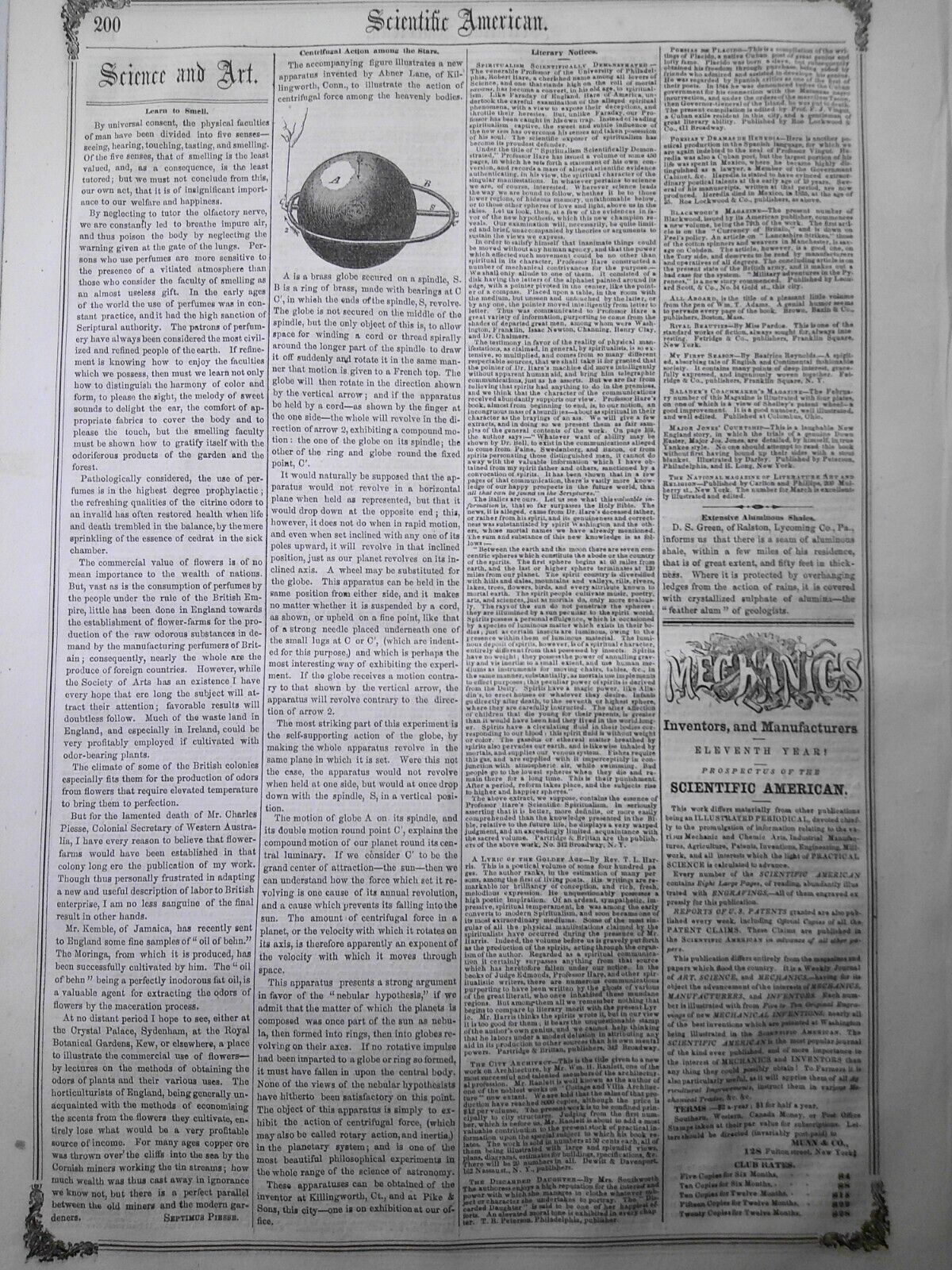 Scientific American, March 1, 1856. Bees and the honey; expelling rats, etc