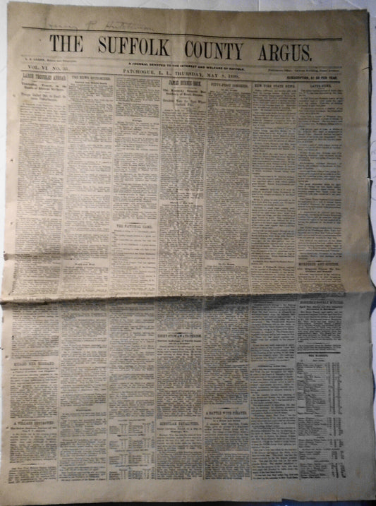 The Suffolk County Argus, 1890 - Lynching, murders, oil rich colored woman, etc.