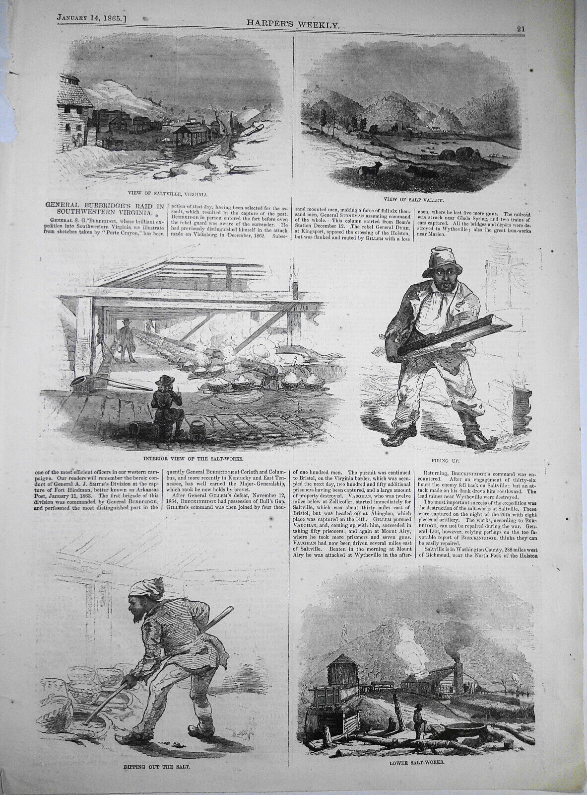 General Burbridge's Raid In Southwestern Virginia - Harper's Weekly, 1865