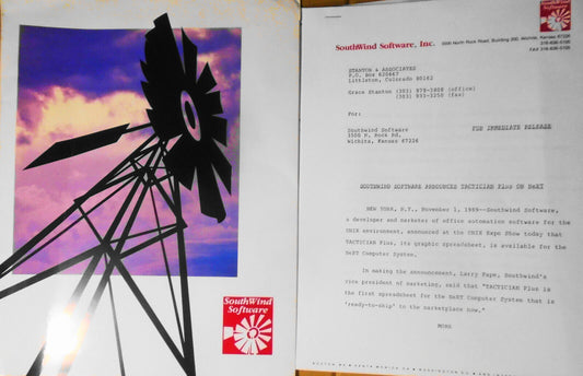 Tactician Plus - first spreadsheet for NeXT Computer - Promo literature, 1989