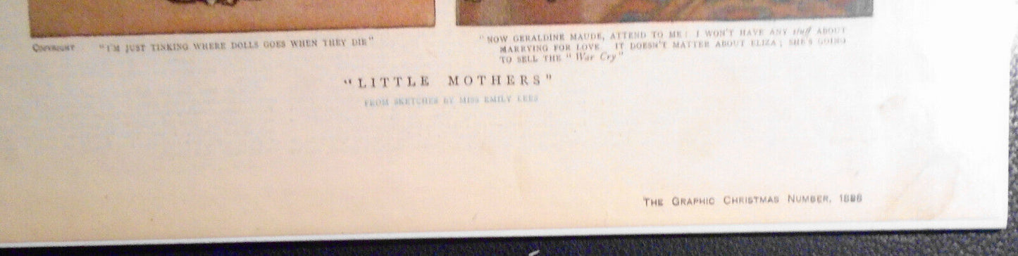 Little Mothers - Graphic Christmas Number 1888. Original sketches by Emily Lees.