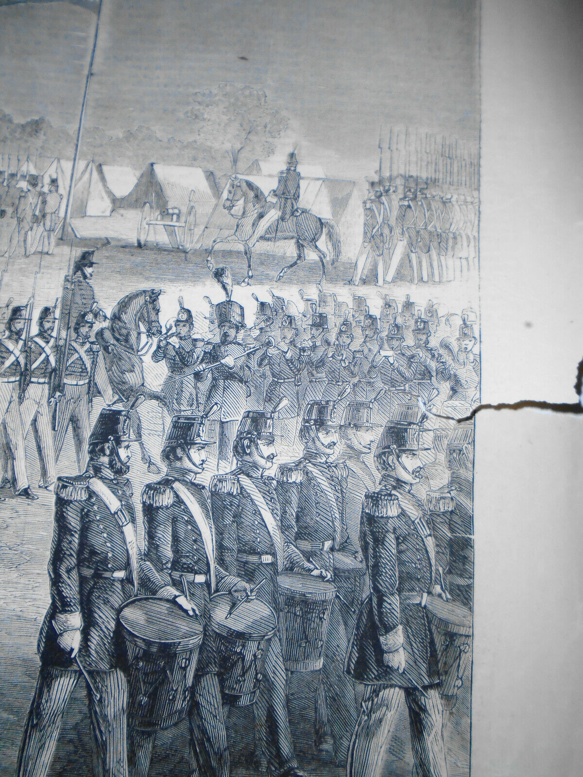 Review Of The Seventh Regiment N.Y. State Militia By GeneraL Hall -  HW 1860