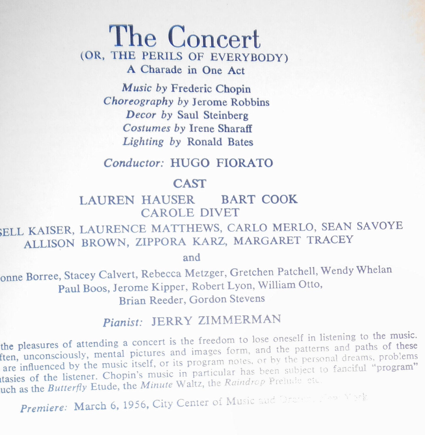 New York City Ballet - Playbill, June 8, 1989. Spring Gala : Glass Pieces / Afte