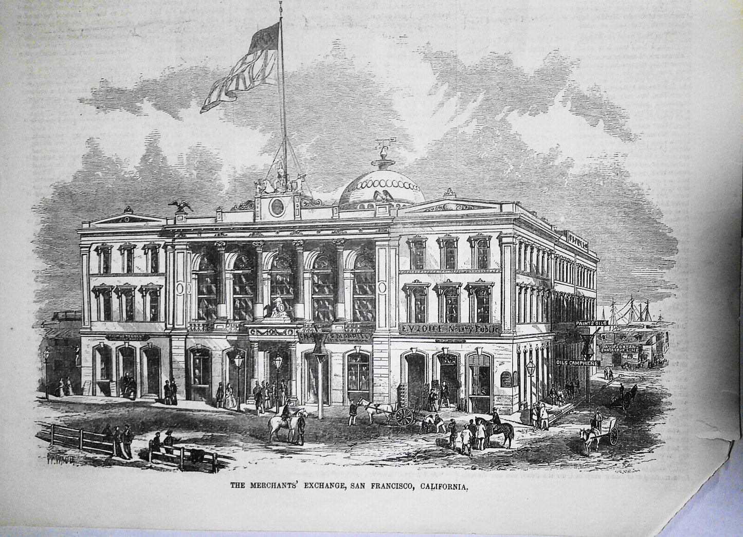 The Merchants' Exchange, San Francisco, California - Ballou's Pictorial, 1857.