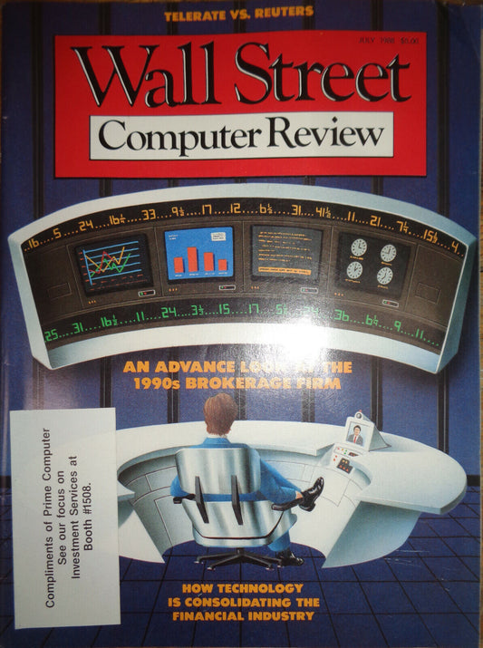 Wall Street Computer Review Magazine, July 1988 Advance look at 1990s brokerages