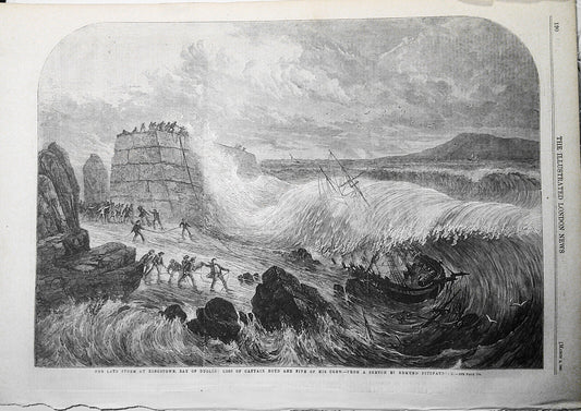 Storm at Kingstown Dublin, Loss of Captain Boyd. Illustrated London News, 1861