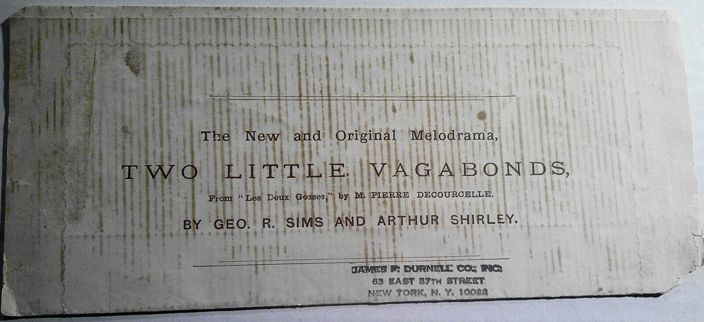"Two Little Vagabonds" souvenir program, Royal Princess's Theatre, London [1896]