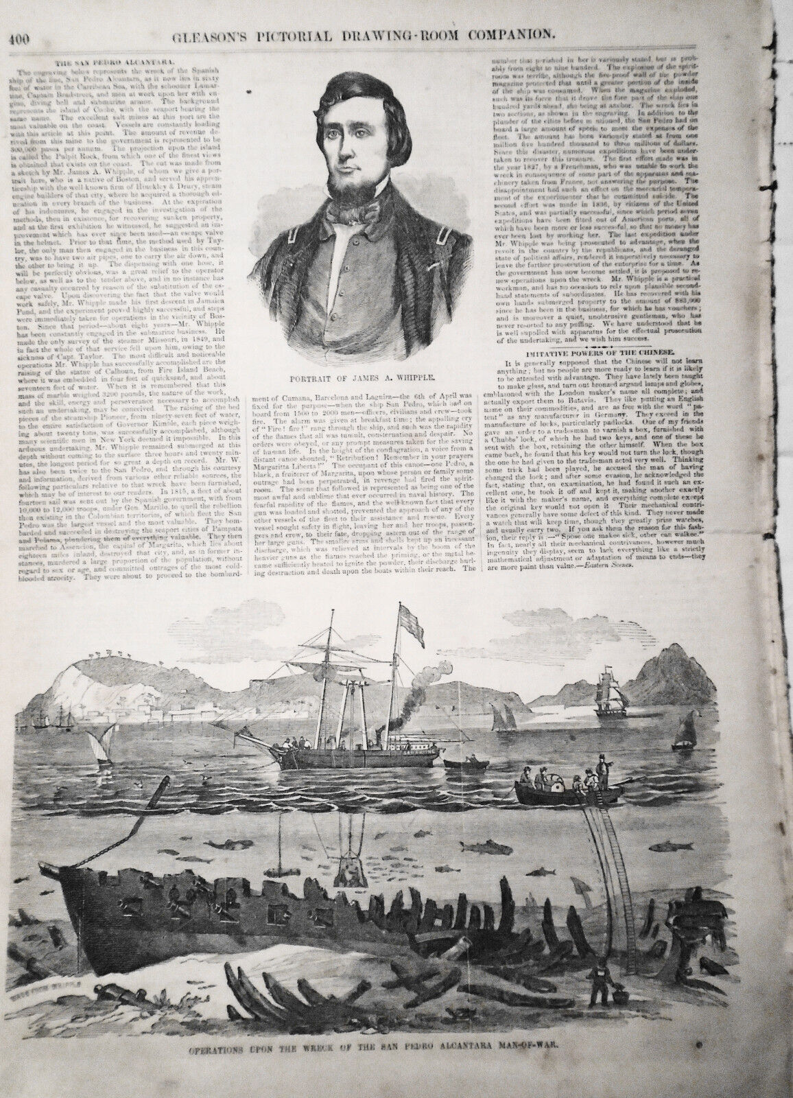 Gleason's Pictorial, June 24, 1854. Wyoming Valley; Japan Scenes; Frigate Fulton