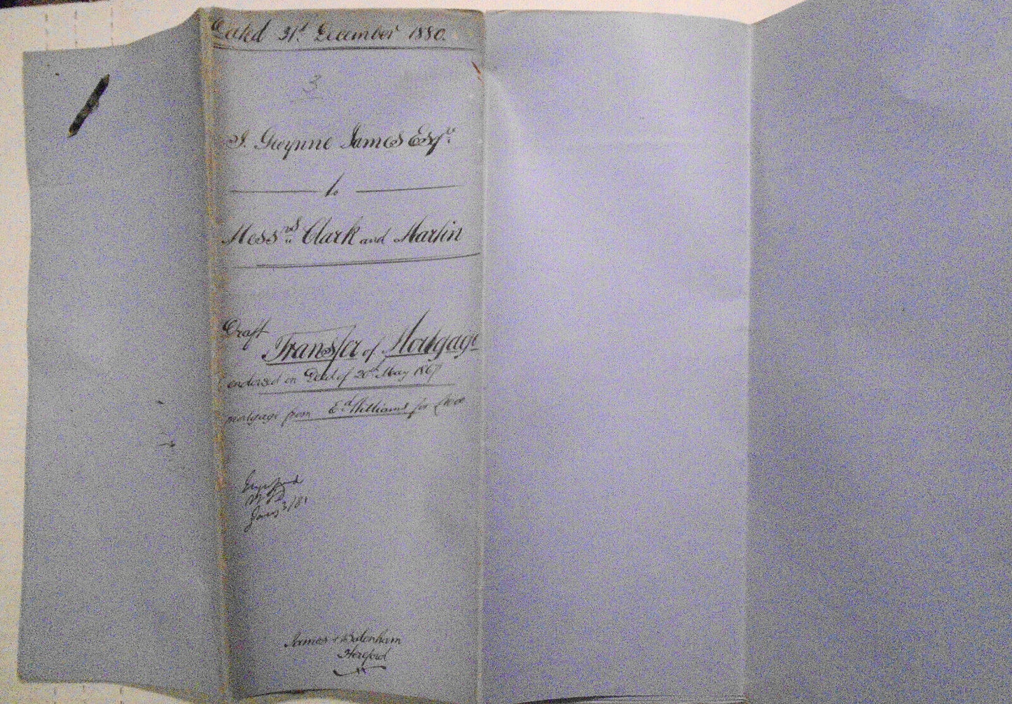 1880 Indenture - Transfer of Mortgage. Hereford, England.