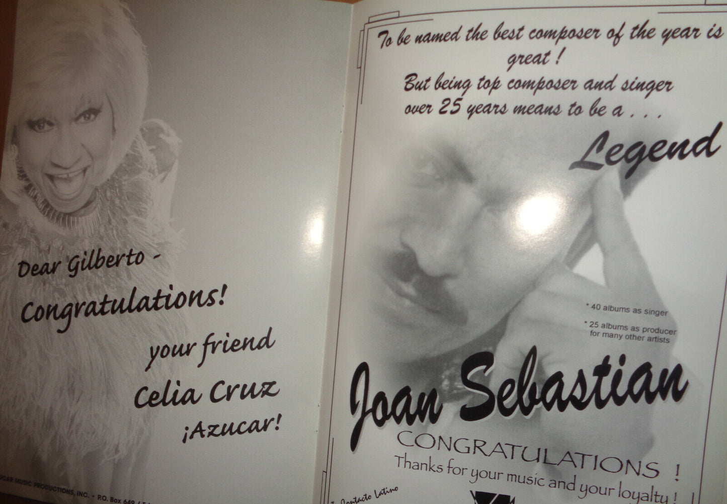 El Premio ASCAP 2002 - Souvenir Program - Gilberto Santa Rosa, Joan Sebastian