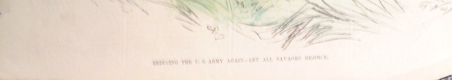Reducing the U.S. Army Again - Let All Savages Rejoice, by Thomas Nast - HW 1879