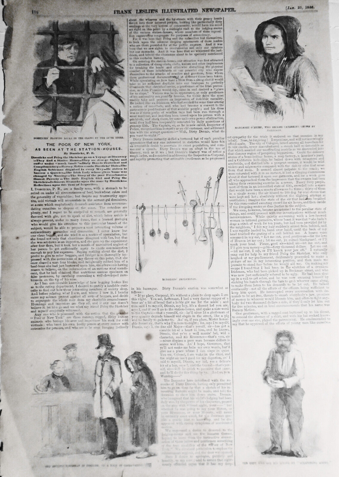 The Poor Of New York As Seen At The Station-houses - Frank Leslie's Jan 23, 1858