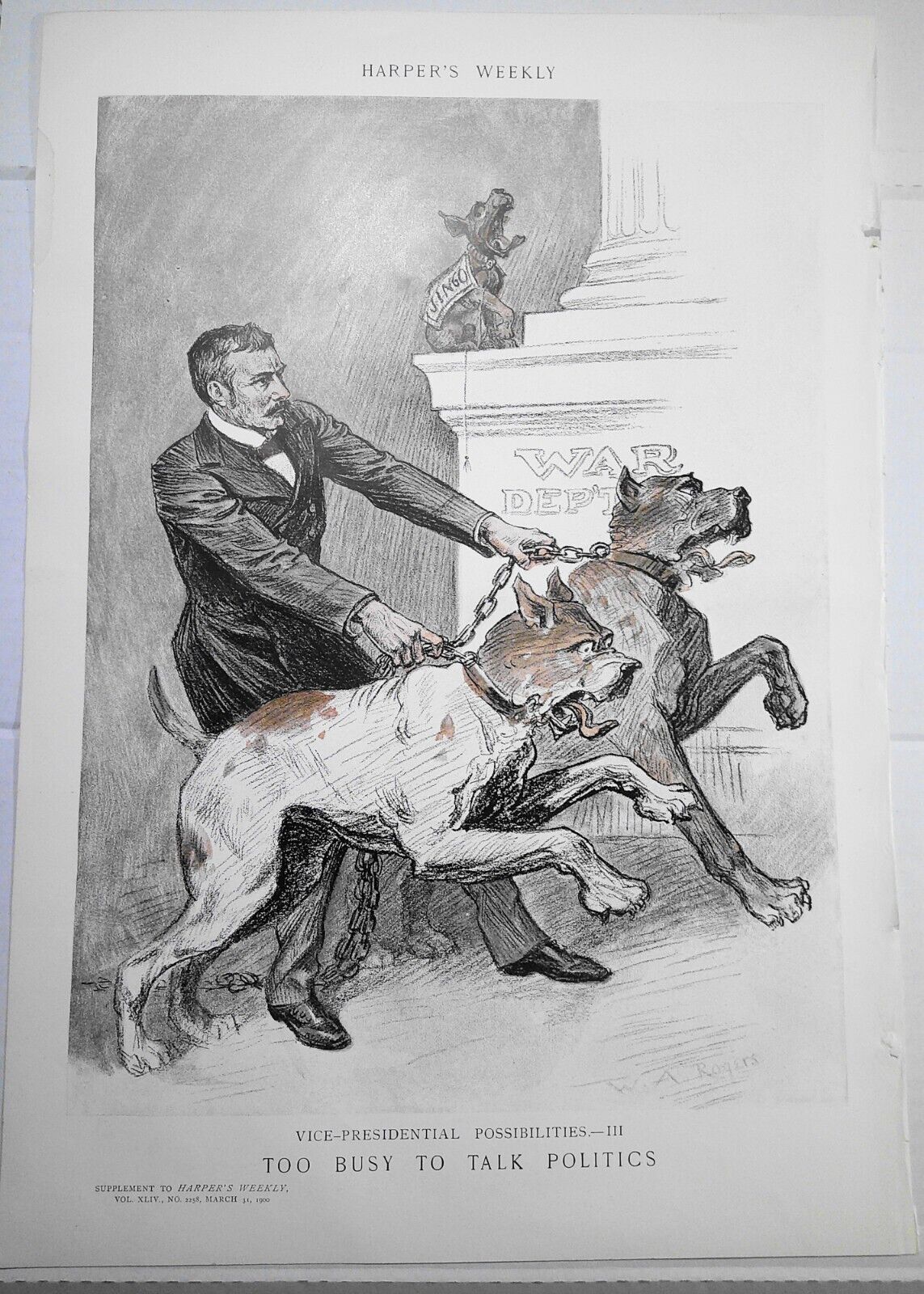 1909.  Vice-Presidential Possibilities III, Too Busy to Talk Politics. Original