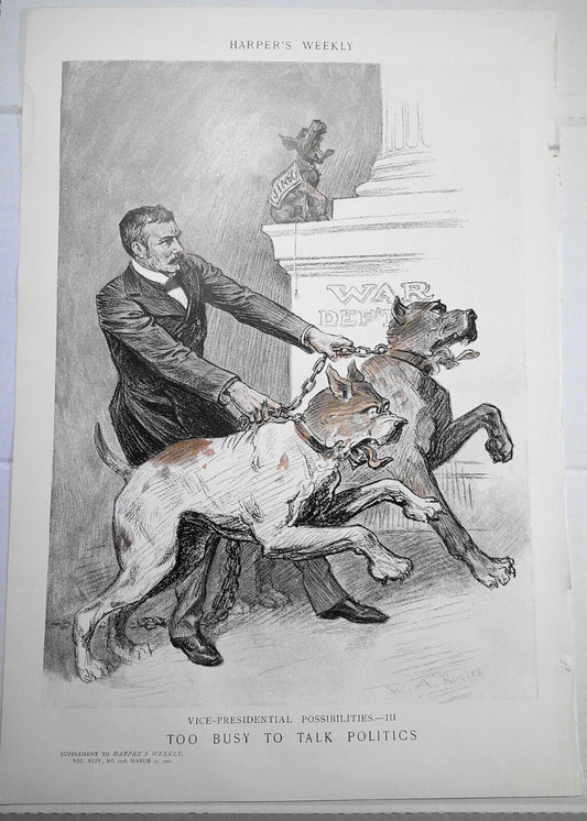 1909.  Vice-Presidential Possibilities III, Too Busy to Talk Politics. Original