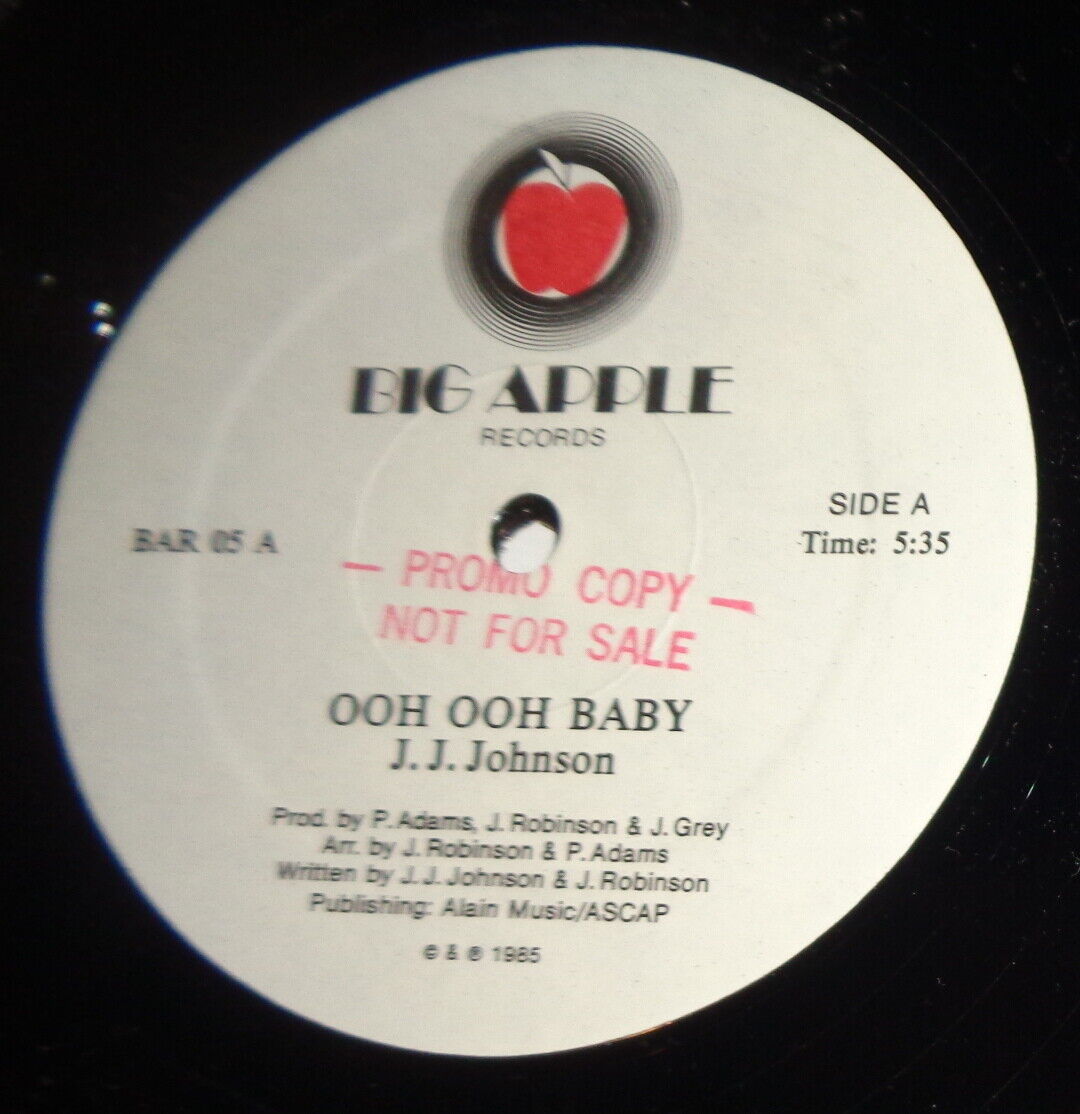 J.J. Johnson – Ooh Ooh Baby - Vinyl, 12", 33 ⅓ RPM - 1985 Promo copy
